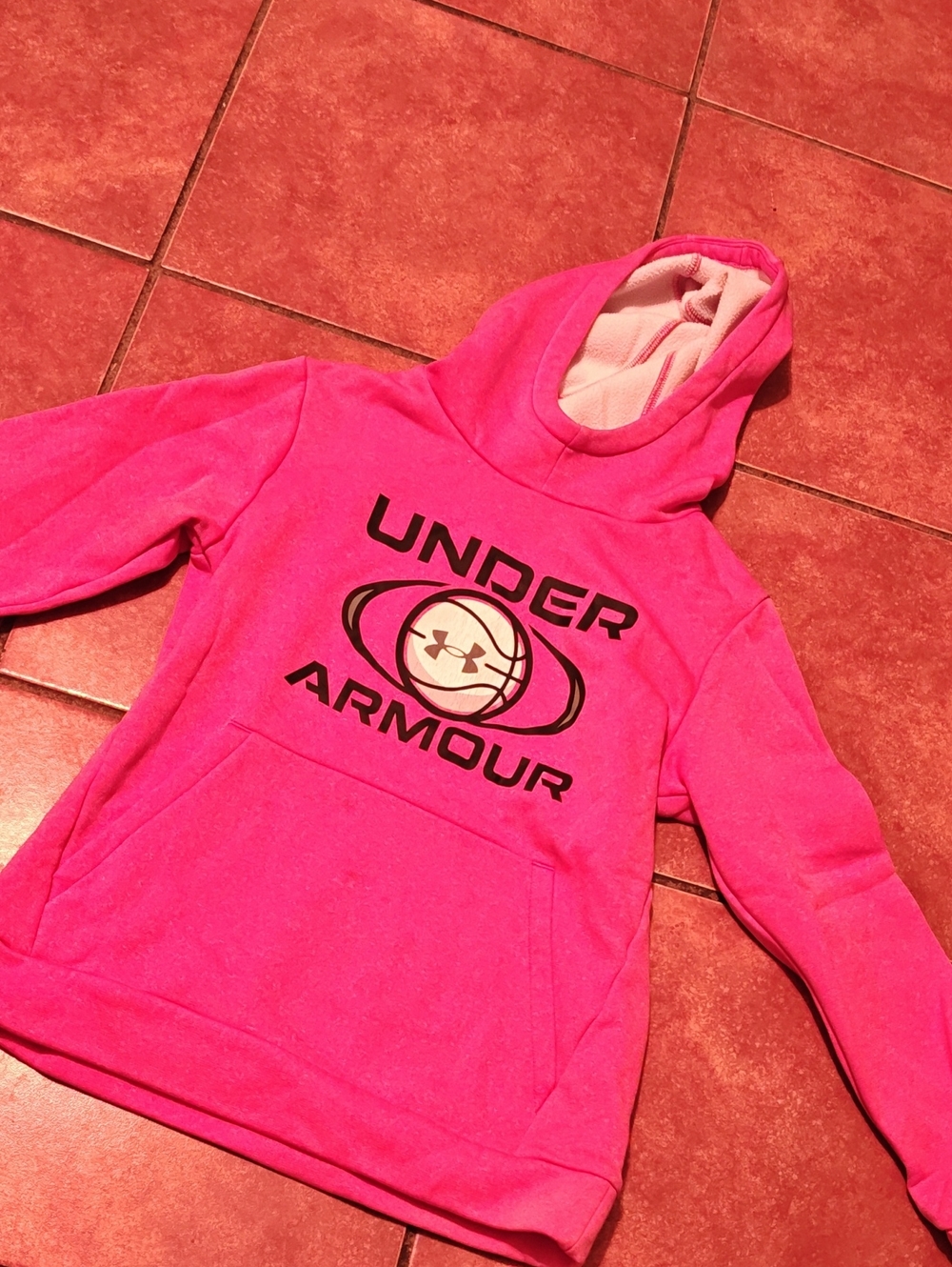 Under Armour Girls' Pink Hooded Pullover Jacket